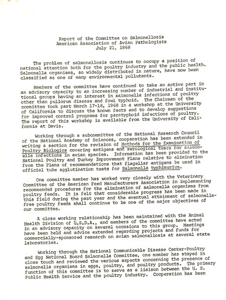 Item from a series of AAAP records containing committee member assignments, membership committee interest surveys, committee reports and correspondence that reflect the varied interests of the Association.