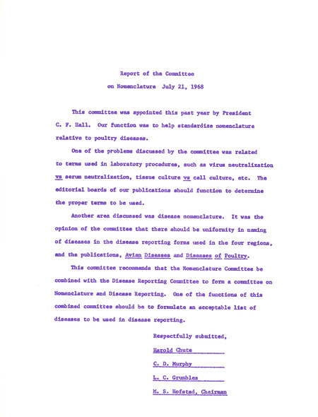 Item from a series of AAAP records containing committee member assignments, membership committee interest surveys, committee reports and correspondence that reflect the varied interests of the Association.