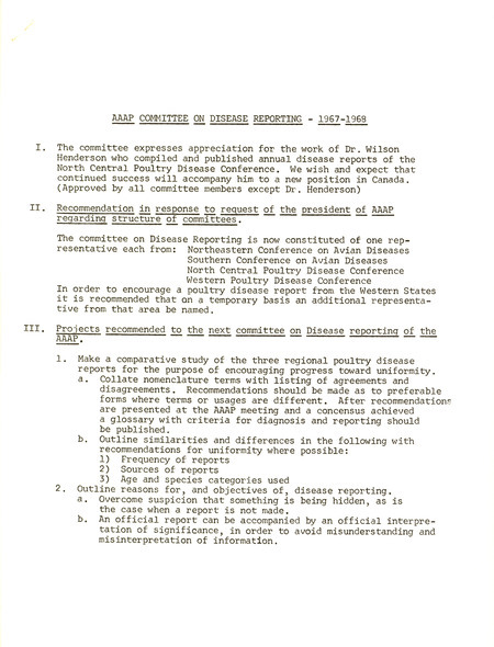 Item from a series of AAAP records containing committee member assignments, membership committee interest surveys, committee reports and correspondence that reflect the varied interests of the Association.
