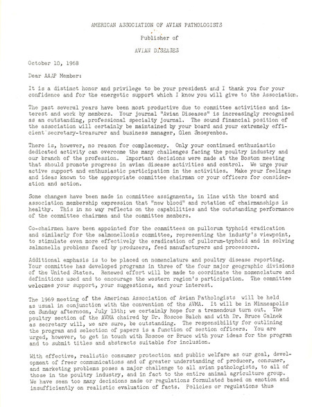 Item from a series of AAAP records containing committee member assignments, membership committee interest surveys, committee reports and correspondence that reflect the varied interests of the Association.