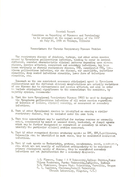 Item from a series of AAAP records containing committee member assignments, membership committee interest surveys, committee reports and correspondence that reflect the varied interests of the Association.