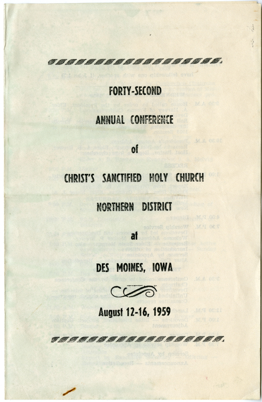 42Nd Annual Conference Of Christ's Sanctified Holy Church Northern District Program