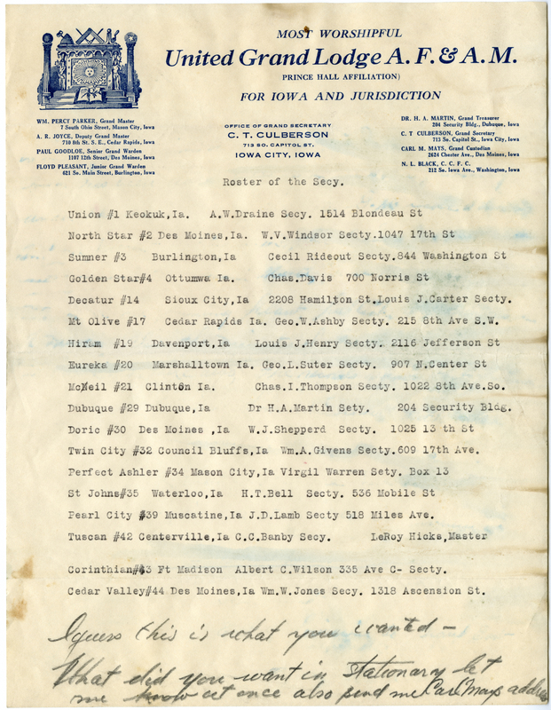 Lists the names, lodges, and addresses of lodge secretaries.