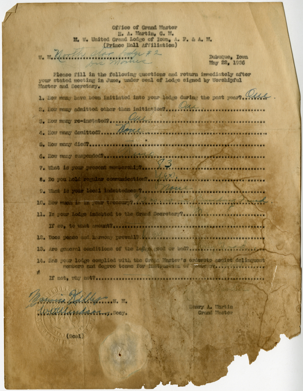 Lists lodge information: admissions, initiations, demits, reinstatements, deaths.