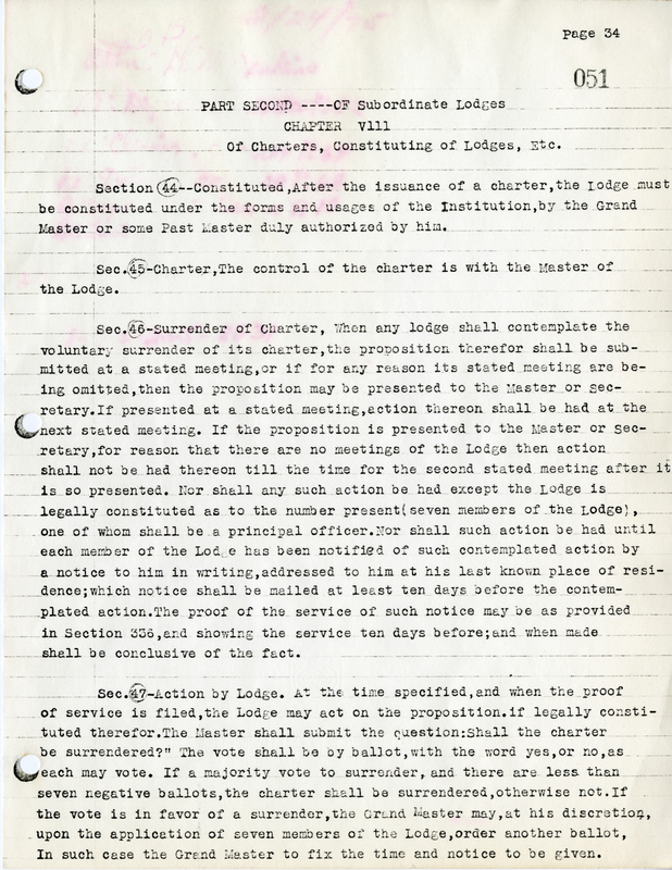 Part Second Of Subordinate Lodges, Chapter Viii