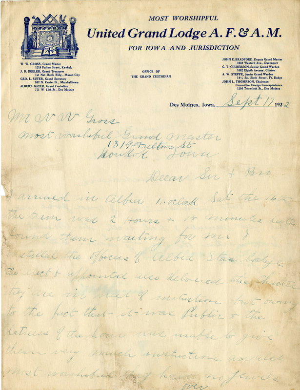 Albert Gater was the Grand Custodian
