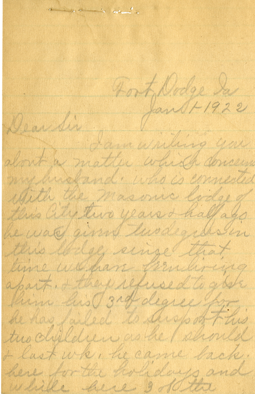 Correspondence From Mrs. M. Buckner