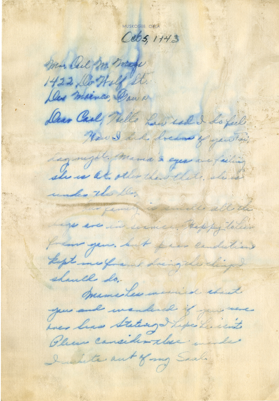 Letterhead reads Muskogee, Okla.