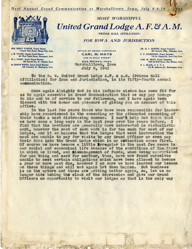 Announcement Of 54Th Annual Communication