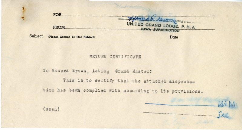 Return Certificate Form