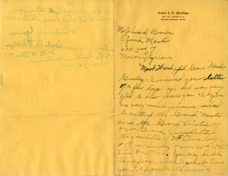 Written on letterhead from Noble I. D. Phillips, 938 15th Avenue S. W.