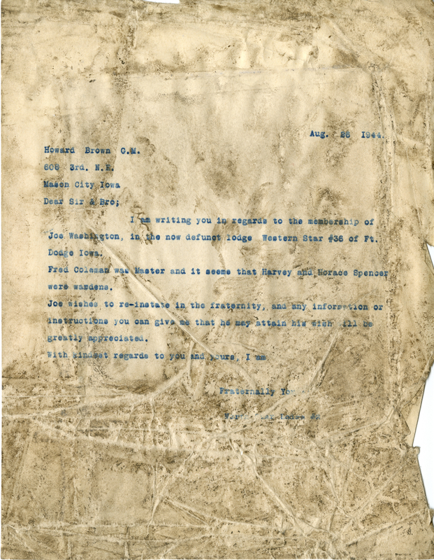 Flood damage, some of the writing is illegible.