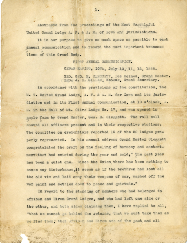 Continued history of Black and African American masonic lodges in Iowa.