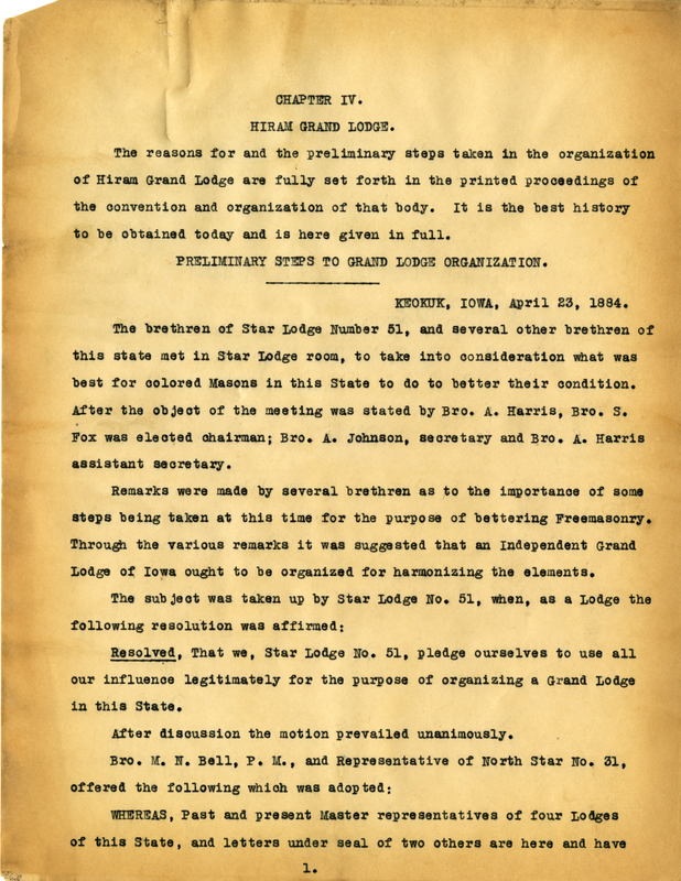 Continued history of Black and African American masonic lodges in Iowa.