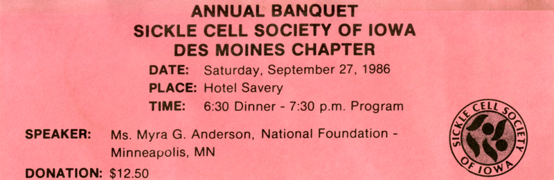 Sickle Cell Society Of Iowa Annual Banquet Detail Flyer