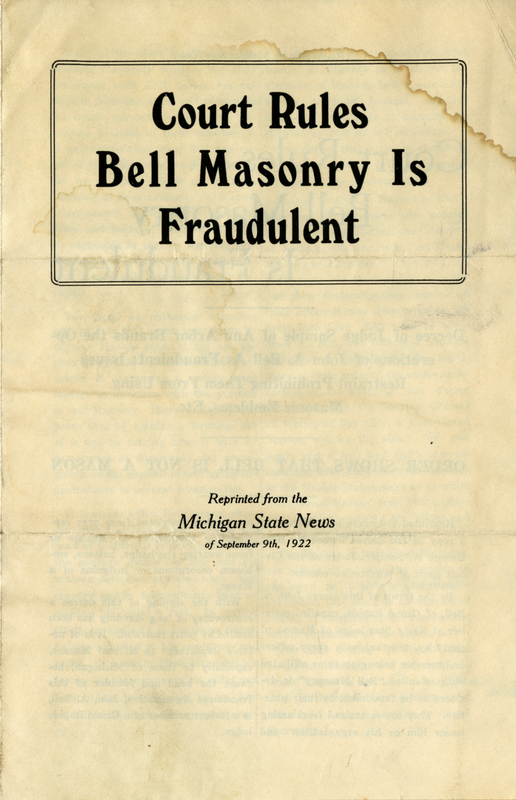 Court Rules Bell Masonry Is Fraudlent Pamphlet