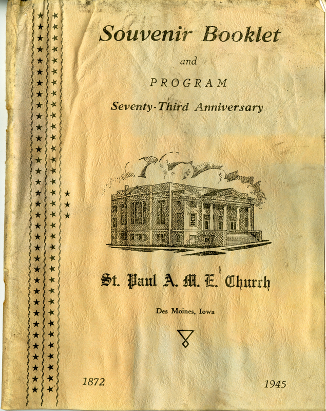 73Rd Anniversary St. Paul A. M. E. Church Souvenir Booklet And Program