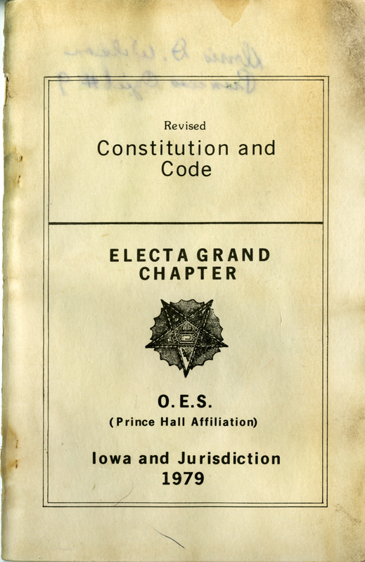 Revised Consitution And Code, Electa Grand Chapter O. E. S.