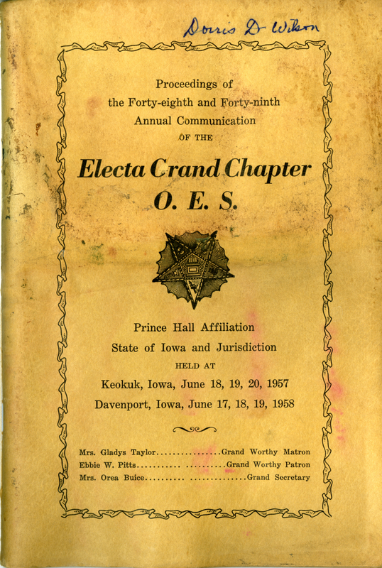 "Dorris D. Wilson" written on front cover.