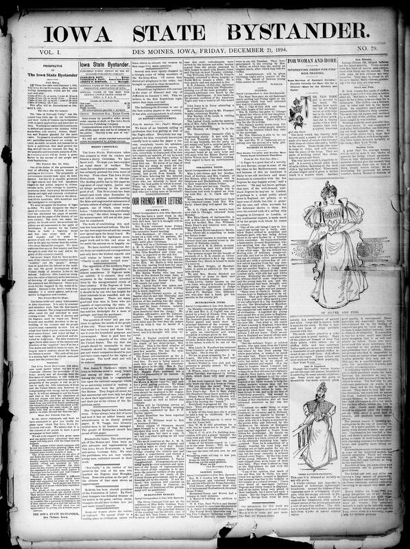 Contents include but are not limited to Christmas edition news, Black people rights in europe, Muchakinock news, Burlington news, Christmas stories and other topics.
