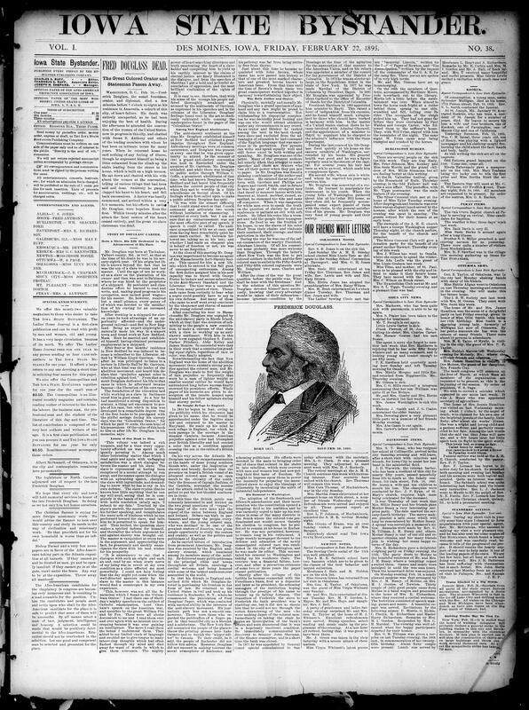 Contents include but are not limited to tribute to Frederick Douglass with local social news, regional crime and accident reports, labor and political items, and many classified ads and notices. The Douglass pieces recount his rise from slavery to literacy, oratory, publishing, activism in abolition and Reconstruction, travels and lectures in Britain, role with the Freedmen's Bank, family and final years in Washington; they praise his intellect, character and public service. Surrounding articles report community events local deaths and accidents, criminal incidents, labor unrest electrical and building trades strikes, international and national dispatches European politics, monetary conference, Samoan/German rumors, Panama battle, state legislature and court news, patent notices, railroad and excursion advertisements, and many commercial adverts and classifieds for services and goods. The paper blends news, opinion, social columns and advertising typical of a late 19th-century African American weekly.