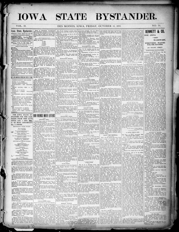 Contents include but are not limited to local news, Cuba-Spain conflicts, Venezuelan poltics, advertisements for the Atlanta exposition, A.M.E church news, fires, buglaries, Seal life in Alaska, lynchings, Christian Armenaian killings, Turkey politics, the State Fair,Native American's evicting non-natives from reservations in Nebraska, Japan killing Korea's Queen, divorce cases, and other topics