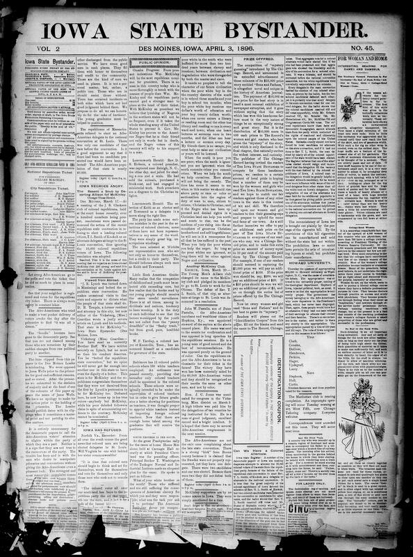 Contents include but not limited to reports on party politics and local Republican organizing, with calls for voter registration and backing of a national ticket, detailed accounts of state legislative activity and bills under debate including court, drainage, and public health measures, coverage of violent crimes and trials including a double murder and a high profile acquittal, international disturbances with Cuban insurgent actions and Spanish naval incidents, southern racial and social commentary including Booker T. Washington urging uplift and cross race aid, regional violence and train robbery incidents with dramatic safe blowing, reports on economic and transportation developments such as railroad assessments and harbor projects, and other topics.