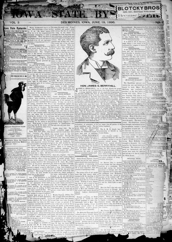 Contents include but not limited to a range of political reports and local community news. Republican convention proceedings and platform debates are described, with emphasis on monetary policy, tariff positions, naval and civil service stances, and platform organization. Coverage notes racial discrimination controversies surrounding the St. Louis convention and reactions from various cities, with commentary on African American participation and protective association meetings. Legal and criminal news details a federal fraud trial, convictions and sentences, and related appeals. International items report armed conflict and humanitarian crisis in Cuba, famine and unrest in Tonkin and China, and an earthquake with tidal wave in Japan causing widespread destruction. There are also reports on transportation accidents, drownings, and local church and educational events, and other topics.