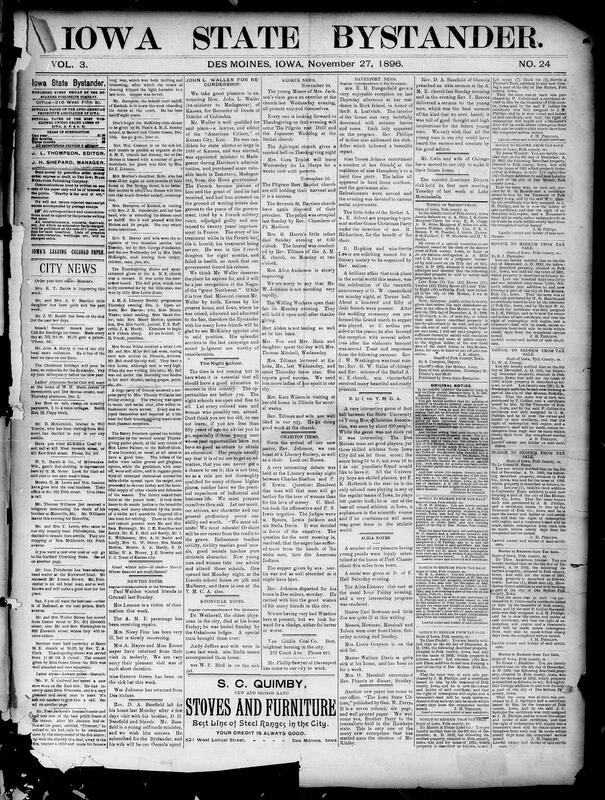 Contents include but are not limited to suspect John Wicks cleared of Colfax murder by witnesses, Sioux City First National Bank fails due to real estate, insanity defense used in trial for 1895 Krekel murder, Belmond fire destroys engine house, hose, and livery barn, insurance company suspects arson in Afton millinery shop fire suit, Mrs. Maybrick nearing insanity in prison, Spanish Premier Canovas affirms strong U.S. ties despite Cuban unrest, naturalized American detained in Germany for mandatory military service, General Weyler advances in Pinar del Rio destroying Cuban resources, and other topics.