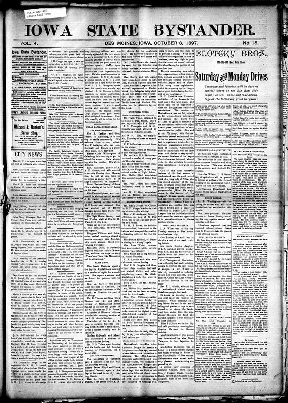 Contents include but are not limited to community news (Knoxville, Oskaloosa, etc.), detective reveals Novak’s confession regarding Murray’s death and arson, court reviews disputed Republican nomination between Hartshorn and Chambers, fatal shooting at Geneva, miners and operators agree on winter wage scale and avoid strike, yellow fever epidemic worsens with New Orleans seeking funds and cases rising, Cubans rebels repel Spanish attacks near Matanzas, Senator Lodge outlines strategy to guarantee Hawaii annexation by Christmas, and other topics.