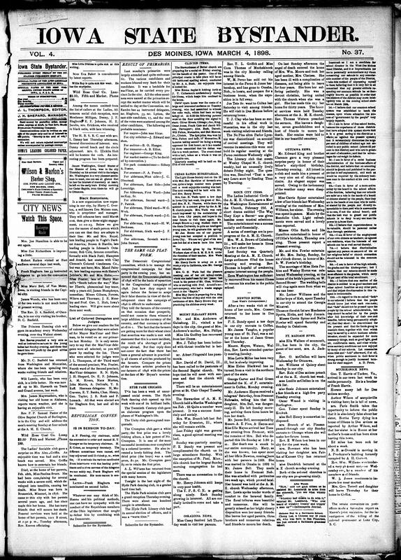 Contents include but are not limited to result of last primaries in Des Moines, community news (Sioux City, Clinton, etc.), Bystander criticizes Democrats for use of silver question for their platform, list of Black delegates and judges, man in deathbed confesses that an “accidental tragedy” was actually assault, Maine disaster inquiry resumes, joint committee estimates Iowa revenue, King George of Greece narrowly survives assassination attempt, and other topics.