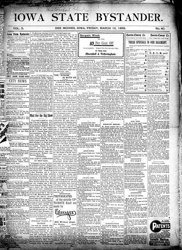Contents include but are not limited to message for school directors in the West Side, Miss Lelia A. Sheffey visiting Des Moines, community news (Dubuque, Council Bluffs, etc.), large amounts of school funds now in hands of counties, opinions that National Bank Stock in Iowa should be taxed, Iowa State Fair planning “closing century exhibition”, forty-one American Filibusters flee from Nicaragua and return to New Orleans, China in turmoil as rebellion breaks out, and other topics.