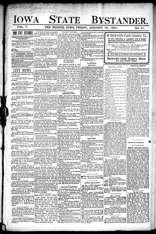 Contents include but are not limited to community news (Davenport, Muscatine, etc.), practical household tips, children’s fashion trends, notes on unconfined and confined explosives in war, murder indictment, more funds allocated towards Ames agricultural college, Lord Roberts appeals for troops to continue war effort, Shelby Cullom wins U.S. Senate nomination, Supreme Court rules Cuba is foreign country allowing extradition, and other topics.