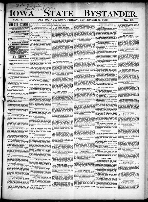 Contents include but are not limited population count of Great Britain and Ireland, census of population for the 10 largest U.S. cities, community news (Burlington, Albia, etc.), Iowa Socialist Party nominates candidate, fire destroys business block in Earlham, Iowa, “strange beasts” terrorize residents in Iowa county, Senator Jonathan P. Dolliver announces Governor Leslie M. Shaw's presidential candidacy, Ecuador intervenes with an army to support rebels in Panama, U.S. to maintain control of Cuba for at least eight more months, and other topics.