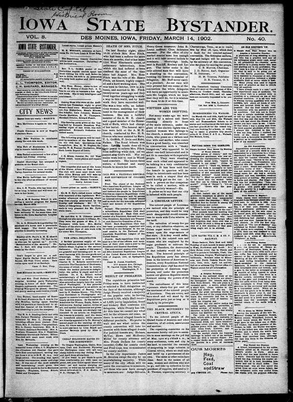 Contents include but are not limited to Louisiana's Black population fears Cuban sugar tariff cuts will harm local industry, a call for Black people to emigrate to Central Africa, Molsberry bill passes removing Iowa railroad corporation debt limitations, Ames agricultural college showcases its programs to Iowa legislators, Iowa House defeats women's suffrage resolution postponing a statewide vote indefinitely, British General Methuen and his troops captured by Boers in a decisive defeat, and other topics.