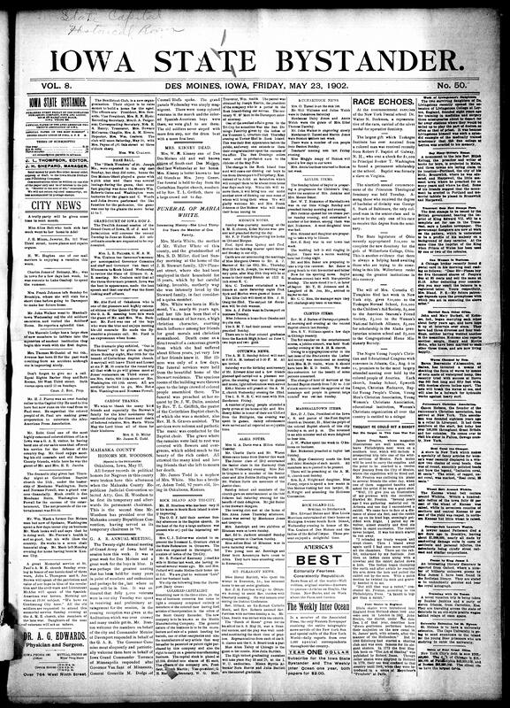 Contents include but are not limited to Tennessee coal mine explosion kills 200 miners, Mount Pelee's second eruption causes panic and destruction in Martinique, GAR convention draws in 5,000 soldiers for reunions and speeches, Des Moines city council approves a $50,000 loan to the water company, U.S. troops withdraw as Cuba's first president takes office, mob burns a Black man at the stake for an alleged crime, and other topics.