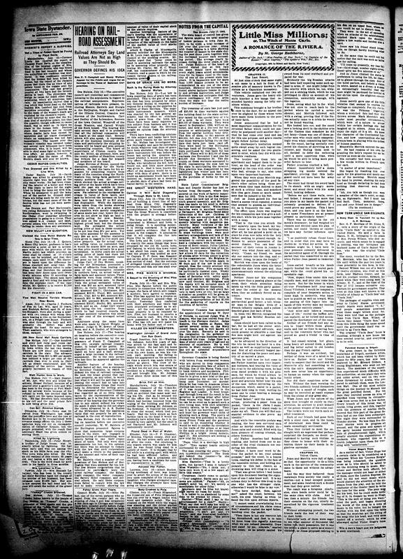 Contents include but are not limited to Grand Lodge notes, flood ruins homes and gardens in Des Moines' low-income areas, Iowa's new Livestock Pavilion is opening to the public during State Fair, Supreme Court Clerks, debate regarding railroad tax assessment in Iowa, Attorney General Mullan rules days of grace are abolished in Iowa, drownings in Cedar Rapids, saloon law interpretations, other topics.