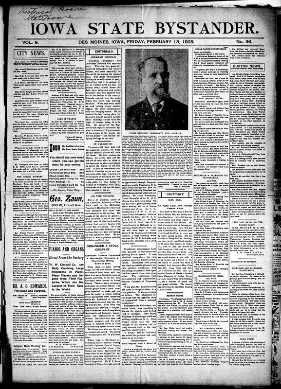 Contents include but are not limited to celebration of Abraham Lincoln’s 91st anniversary, supposed introduction story of Valentines in America by Esther A. Howard, sheriff candidate, obituaries, community news (Keokuk, Cedar Rapids, etc.), clever forger captured, formaldehyde injection apparently saves woman from deadly fever, Iowa Supreme Court rules Highland Park College must pay taxes, and other topics.
