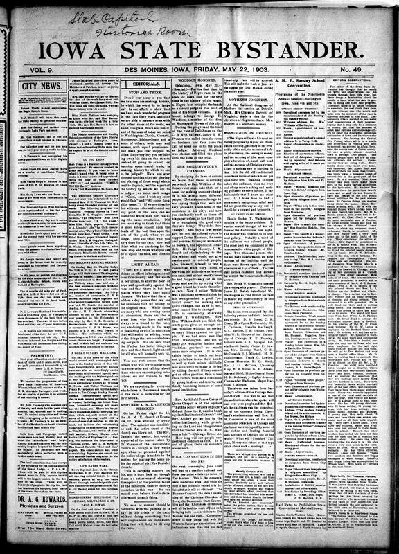 Contents include but are not limited to editorial urges individual responsibility for the race's collective reputation, editorial offers hopeful views despite widespread racial prejudice and discrimination, Chicago Conservator criticized for inconsistency and attacks on Booker T. Washington, B. T. Washington in Chicago, AME Sunday school convention, news editors’ observations, court upholds law holding saloons liable for drunk husbands, and other topics.