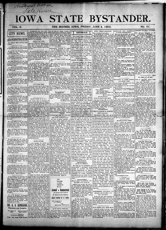 Contents include but are not limited to Des Moines flood after tornado leaves thousands without homes and kills two people, some flood victims return home, more notes on President Roosevelt’s Iowa visit, Gainesville tornado kills 100 and leaves 800 homeless, Turkish Bashi-Bazouks burn village and slaughter 200 civilians, Macedonian rebels threaten to unleash plague in European cities, 75,000 Philadelphia textile workers strike for shorter workweek, and other topics.