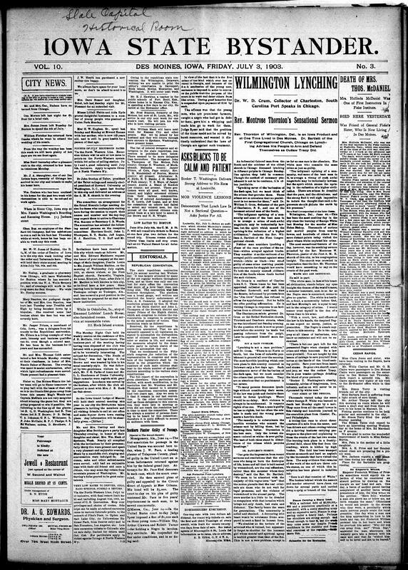 Contents include but are not limited to influential Black figure talks about lynching, Republican convention, southern planter charged with peonage, Booker T. Washington delivers address on lynching law and justice, details of Republican convention, groom announces he has smallpox during wedding, court exempts church endowment from taxes. and other topics.