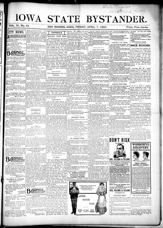 Contents include but are not limited to President Roosevelt travels to Texas for reunion and hunting, Democrats win Chicago municipal election, community news (Cedar Rapids, Sioux City, etc.), Iowa Supreme Court sustains biennial elections amendment, medicinal advertisement, expiration notices, Germany policies for Morocco, and other topics