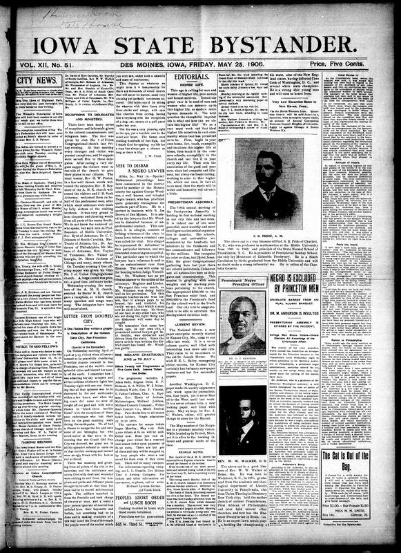 Contents include but are not limited to local social news (visits, illnesses, receptions, funerals), religious programs and church services (Union Congregational, Corinthian Baptist, St. Paul A.M.E., Baptist churches), club meetings and auxiliaries (Federation Club, Helping Hand Society), musical and cultural events (Clarence Cameron White violin recital, lectures by Rev. A.L. DeMond and Rev. Duvall), fraternal gatherings (Odd Fellows and Household of Ruth trip to Colfax), tributes and obituaries (George Williams, Mary Lewis), regional updates from Des Moines, Albia, Buxton, Council Bluffs, Dubuque, Washington, Cedar Rapids, Minneapolis, and other topics.