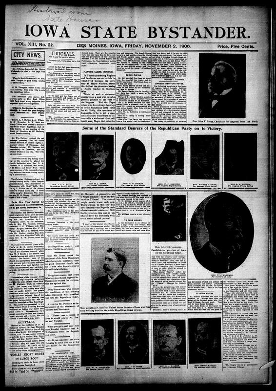 Contents include but not limited to a wide range of Halloween-themed social events, including parties hosted by the Coronation Club and St. Paul’s A.M.E. Church, and a festive bonfire gathering in Highland Park. Political editorials strongly promote the Republican ticket and criticize Democrats like Tillman and Vardaman for their race-based policies. A musical and literary program is announced at Union Congregational Church. A quiet wedding unites Henry A. Lee and Myrtle Bell. News updates include voter registration, community travel, and the funeral of Samuel Buckner of Oskaloosa, and other topics.