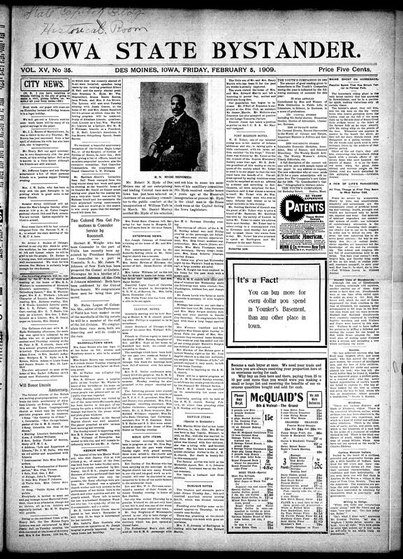 Contents include but not limited to local news from Des Moines such as the illness of centenarian Henry Bell and social events like a 'possum supper hosted by Jefferson Logan. There is coverage of preparations by colored citizens for Abraham Lincoln’s 100th anniversary celebration with a detailed program of patriotic performances. Political and legal news includes indictments in Oklahoma, court-martial of a naval officer, and trials related to bribery and forgery. Reports on labor union activities and mining accidents are present along with updates on infrastructure projects like the Panama Canal excavation progress. The document also discusses social issues including prohibition laws, immigration debates, and public health remedies. Additionally, there are human interest stories, humorous anecdotes, and international news about political tensions and disasters. Finally, agricultural developments and settlement opportunities in Western Canada are described, and other topics.