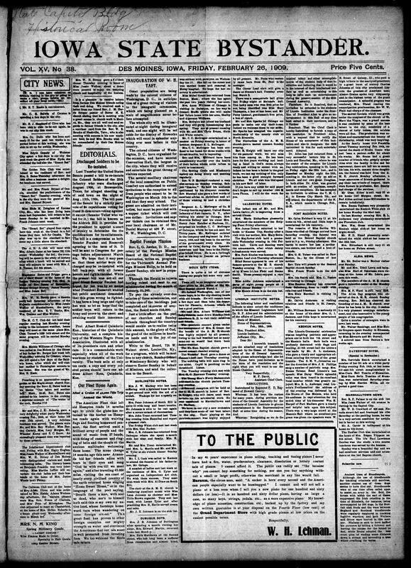 Contents include but not limited to local community news from various towns such as Des Moines, Mexico Missouri, and Fort Madison with reports on social events, church activities, and personal health updates. There are detailed accounts of natural disasters including cyclones in Arkansas and Indiana causing fatalities and property damage. Political and legal news covers Supreme Court decisions on interstate commerce laws affecting express companies and railroad rebates, as well as legislative actions on marriage laws and prohibition votes in Indiana counties. National military preparations for a presidential inauguration in Washington D.C. are described along with the return of the American fleet after a global cruise. Educational developments at Lincoln Institute highlight legislative support and successful public lectures by its president. Crime reports include arrests of organized swindlers and sentencing of a physician for assault. Other topics cover scientific advancements, cultural anecdotes, and societal reflections on charity and success.