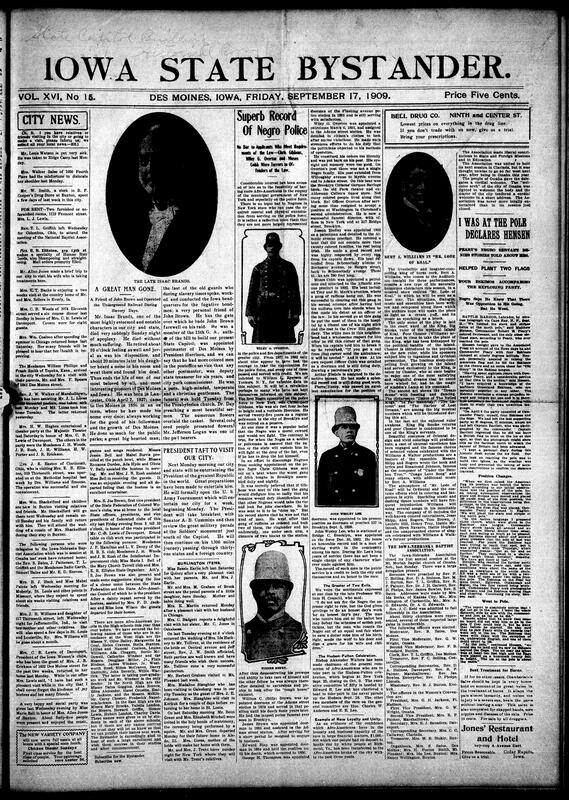 Contents include but not limited to local city reports on illnesses, accidents and social visits, noting individuals and brief circumstances. A prominent community leader died suddenly, with funeral services, public roles and civic contributions described. A presidential visit to open a national military tournament is announced, with itinerary details. Discussion of police appointments and color barriers in urban forces recounts early officers, beats and incidents. Polar exploration reports describe flag planting, camp life and photographic record keeping, and public controversy over competing claims. Agricultural bulletins assess corn crop condition, regional variability and need for warm weather. Educational outreach at Tuskegee is summarized, with rural school building efforts and farmers conferences, and other topics.