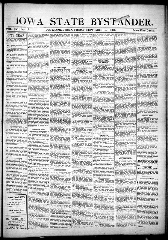 Contents include but are not limited to local news and social updates baout community members visiting or traveling, church events, club meetings, weddings and health notices. There are reports on various towns in Iowa and nearby states, including Dubuque, Ft. Madison, Monmouth, and other highlighting social gatherings, educational activities, and personal visits. The paper also includes advertisements for restaurants, products like Chamberlain's remedies, sewing machines, bicycles, and hair care items, as well as political commentary such as President Taft's letter urging Republican unity and Theodore Roosevelt's speech on honesty and corruption. Additionally, there are national news snippets covering legal cases, riots technological developments, and cultural anecdotes.