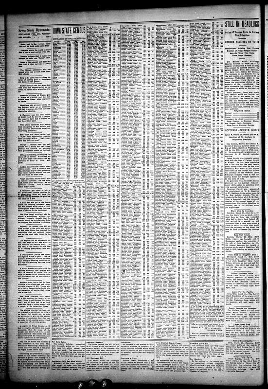 Contents include but are not limited to Des Moines, Iowa. It contains local news and soical updates from various Iowa towns and cities, including perosnal visits, club meetings, church events, marriages, illnesses, and deaths within the Black community. The paper also reports on statewide political developments such as legislative actions judicial appointments, and election deadlocks. Nationally, it covers significant events like the tragic Triangle Shirtwaist Factory fire in New York that killed 141 worker, and the brutal assault on Booker T. Washington in New York City, highlighting his prominence and support from figures like President Taft. Additionally, the document includes advertisements, editorials and cultural content such as serilized fiction and commentary on social issues relevant to African Americans at the time.
