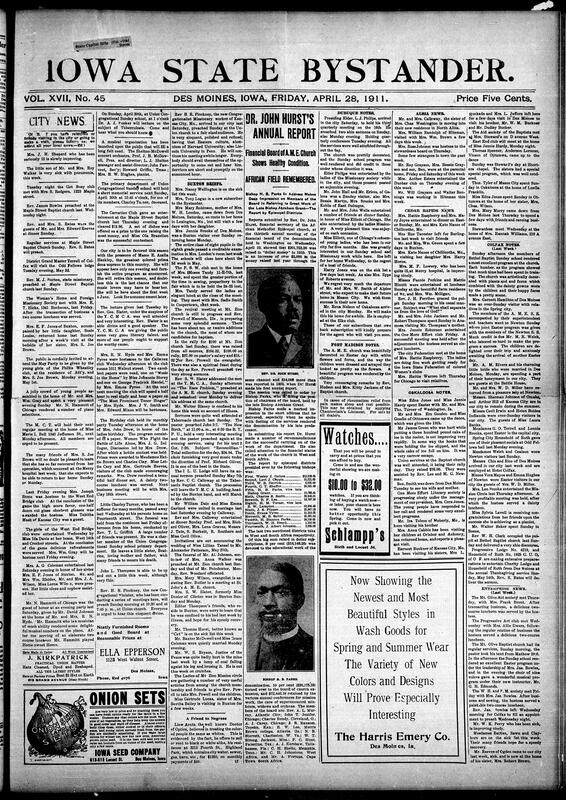 Contents include but are not limited to social updates from various Iowa towns and cities, including church activities, club meetings,  personal vistis, illnesses, and community events. The paper reports on religious servces, missionary work, musical concerts, weddings, funerals, and social gatherings within the African American communitties. It also includes broader news such as political controversies crime reports labor disputes, and national developments like postal service reforms and military movements. Additionally, there are editorials and articles discussing race relations, progress of African Americans since emancipations, advice on morality and uplift, and advretisements for products and services relevant to the readership. The document reflects both the everyday life and larger social political issues affecting African Americans in early 20th century America.